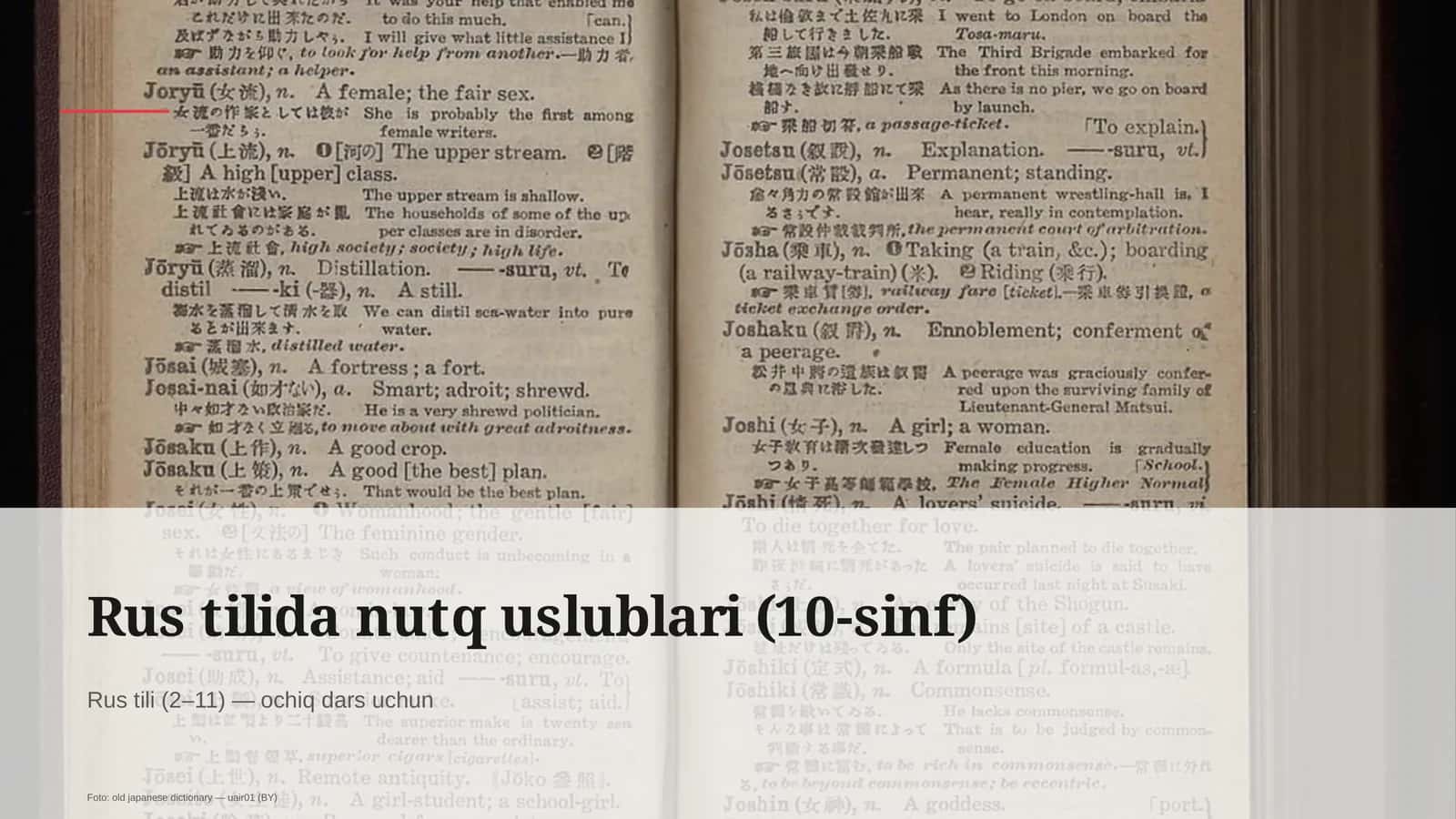 Rus tilida nutq uslublari (10-sinf) 1