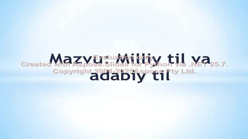 Milliy til va adabiy til 1