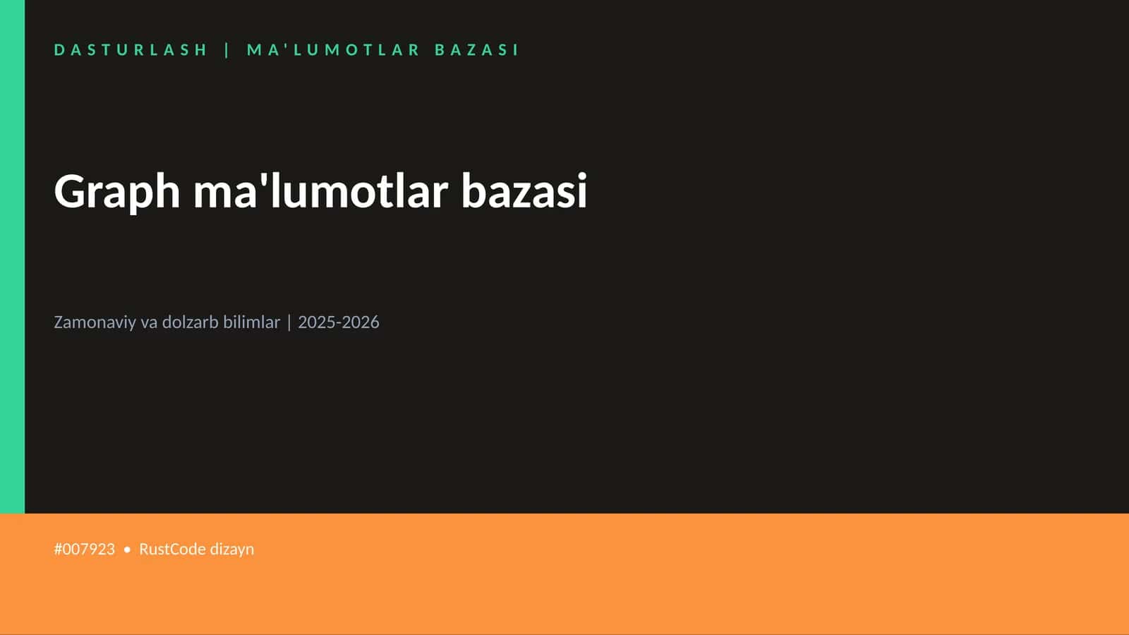 Graph ma'lumotlar bazasi 1