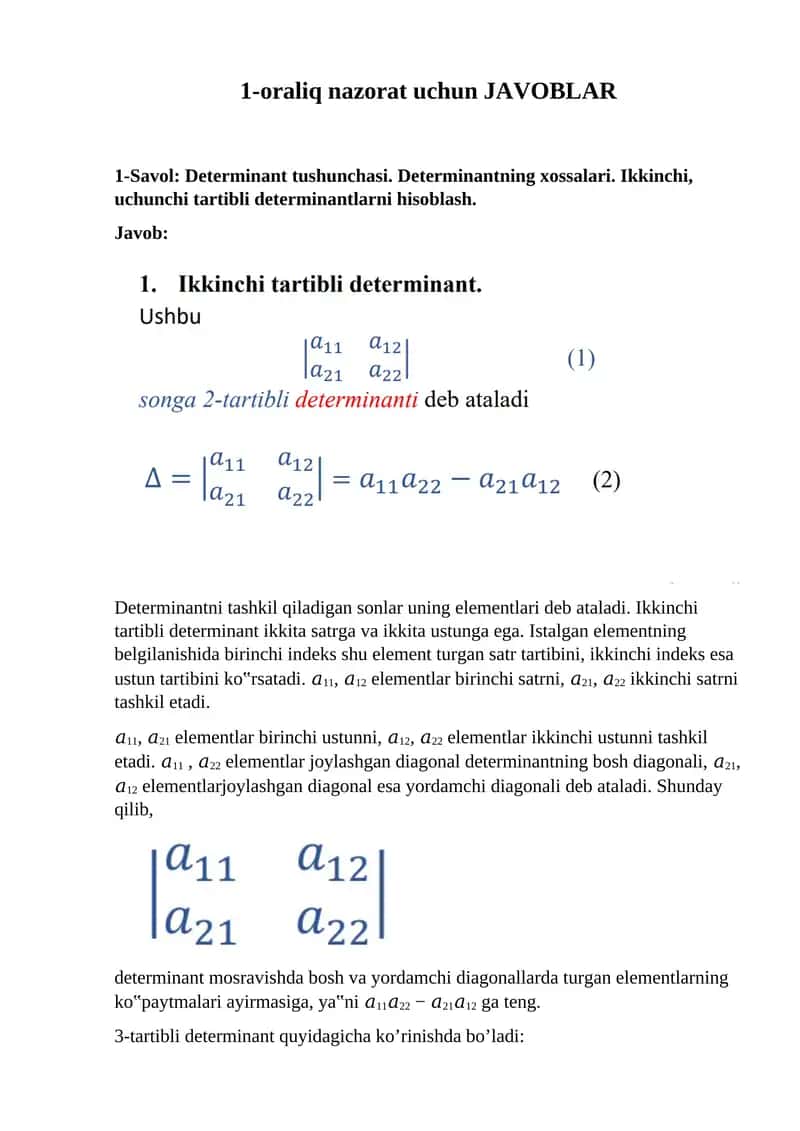 Determinantlar 1