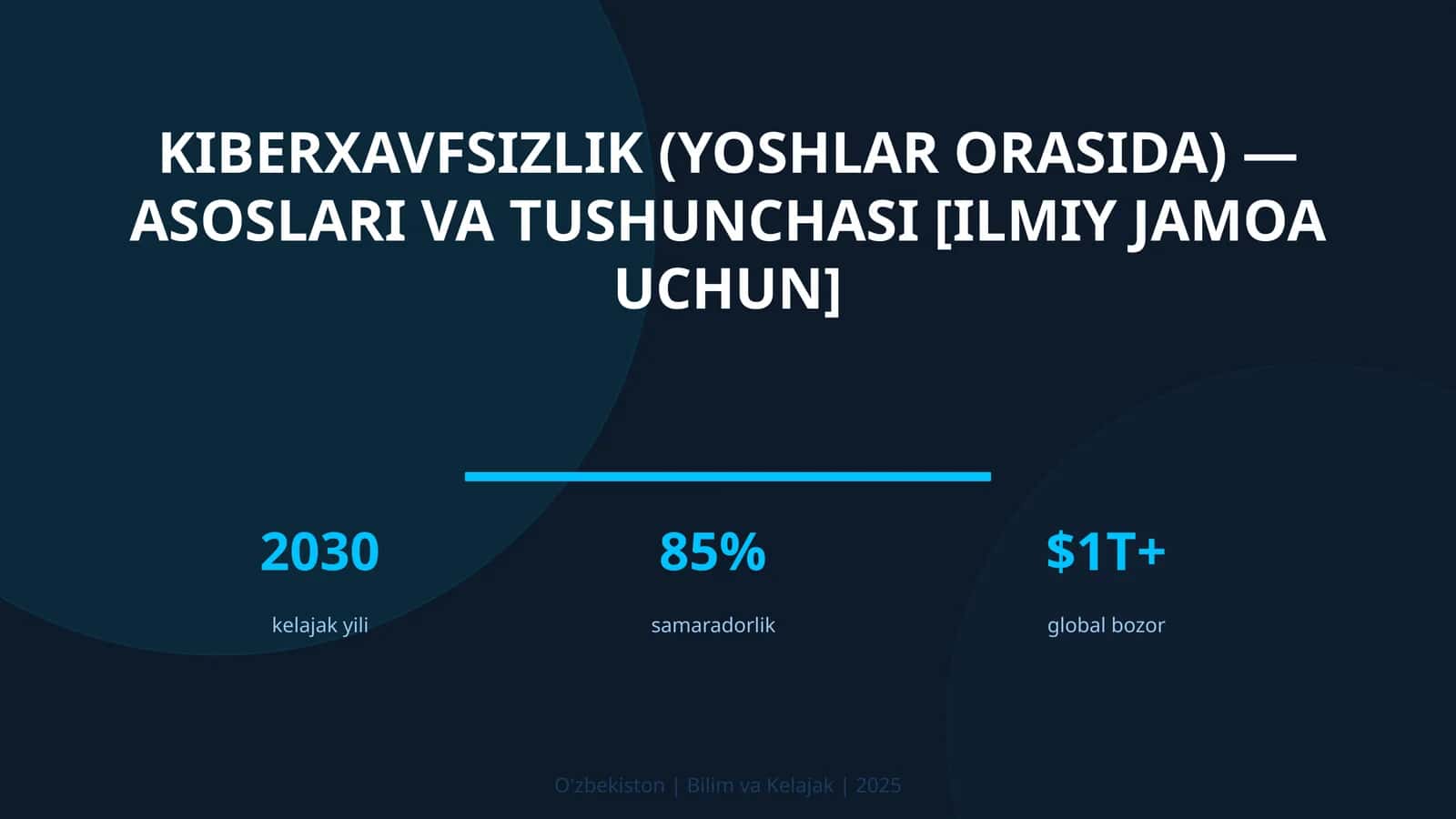 KIBERXAVFSIZLIK (YOSHLAR ORASIDA) — ASOSLARI VA TUSHUNCHASI [ILMIY JAMOA UCHUN] 1