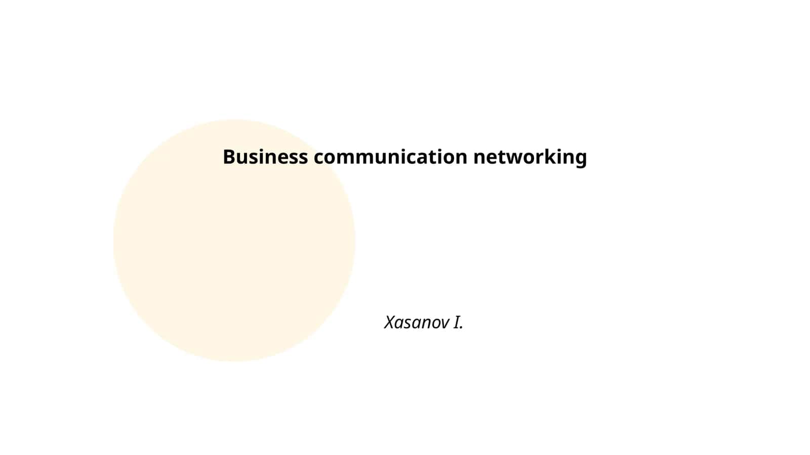 Business communication networking 1