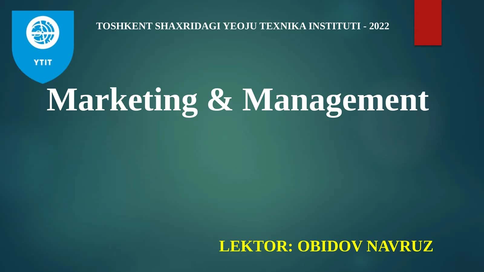 Marketing & Management 1
