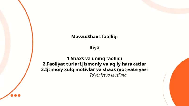 Shaxs faolligi 1