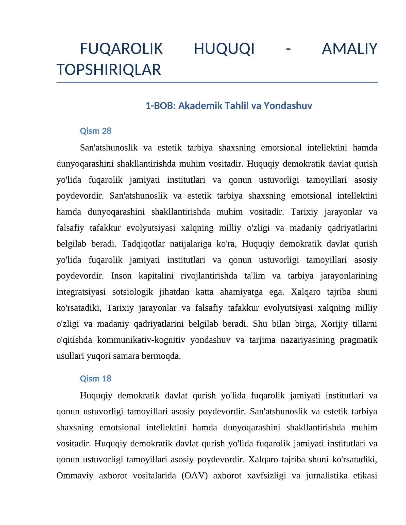 San'atshunoslik va estetik tarbiya 1