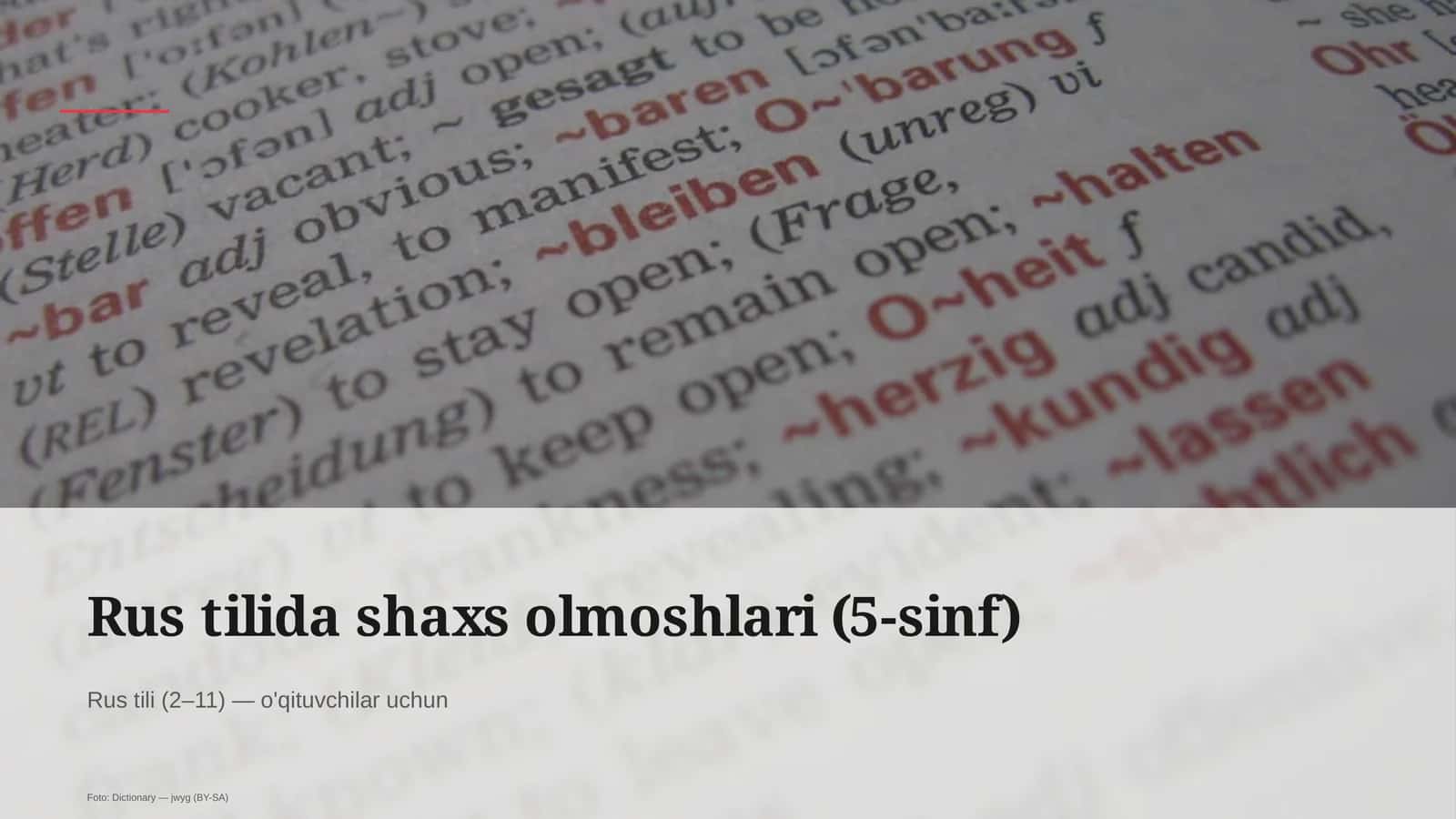 Rus tilida shaxs olmoshlari (5-sinf) 1