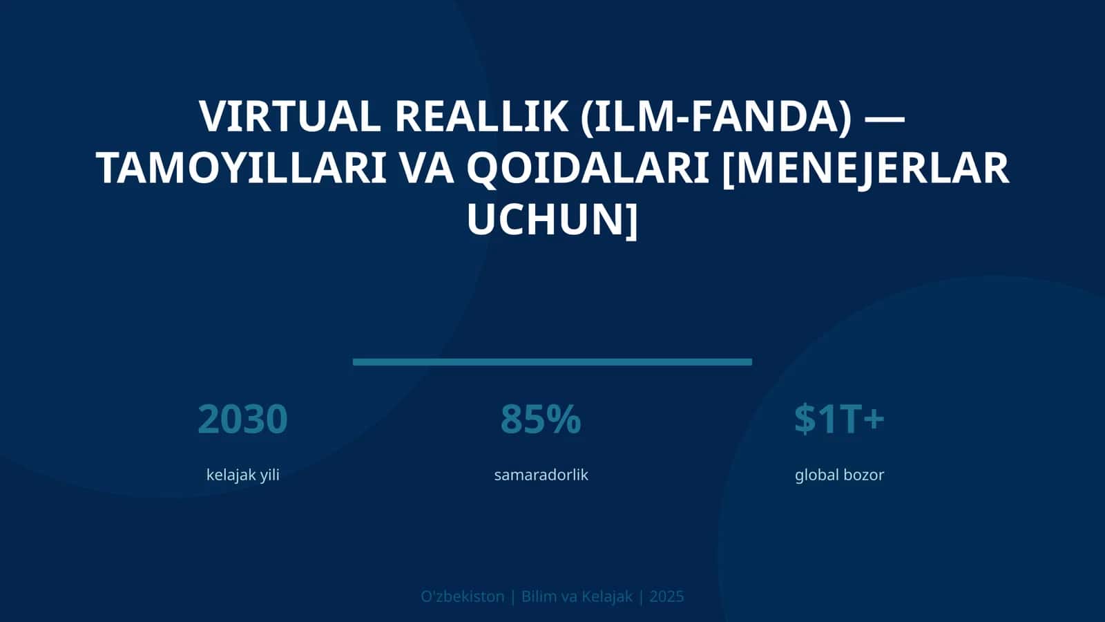 Virtual reallik (ilm-fanda) — tamoyillari va qoidalari [menejerlar uchun] 1