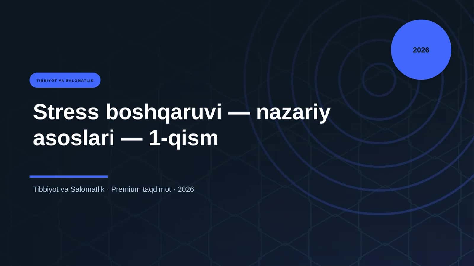 Stress boshqaruvi — nazariy asoslari — 1-qism 1