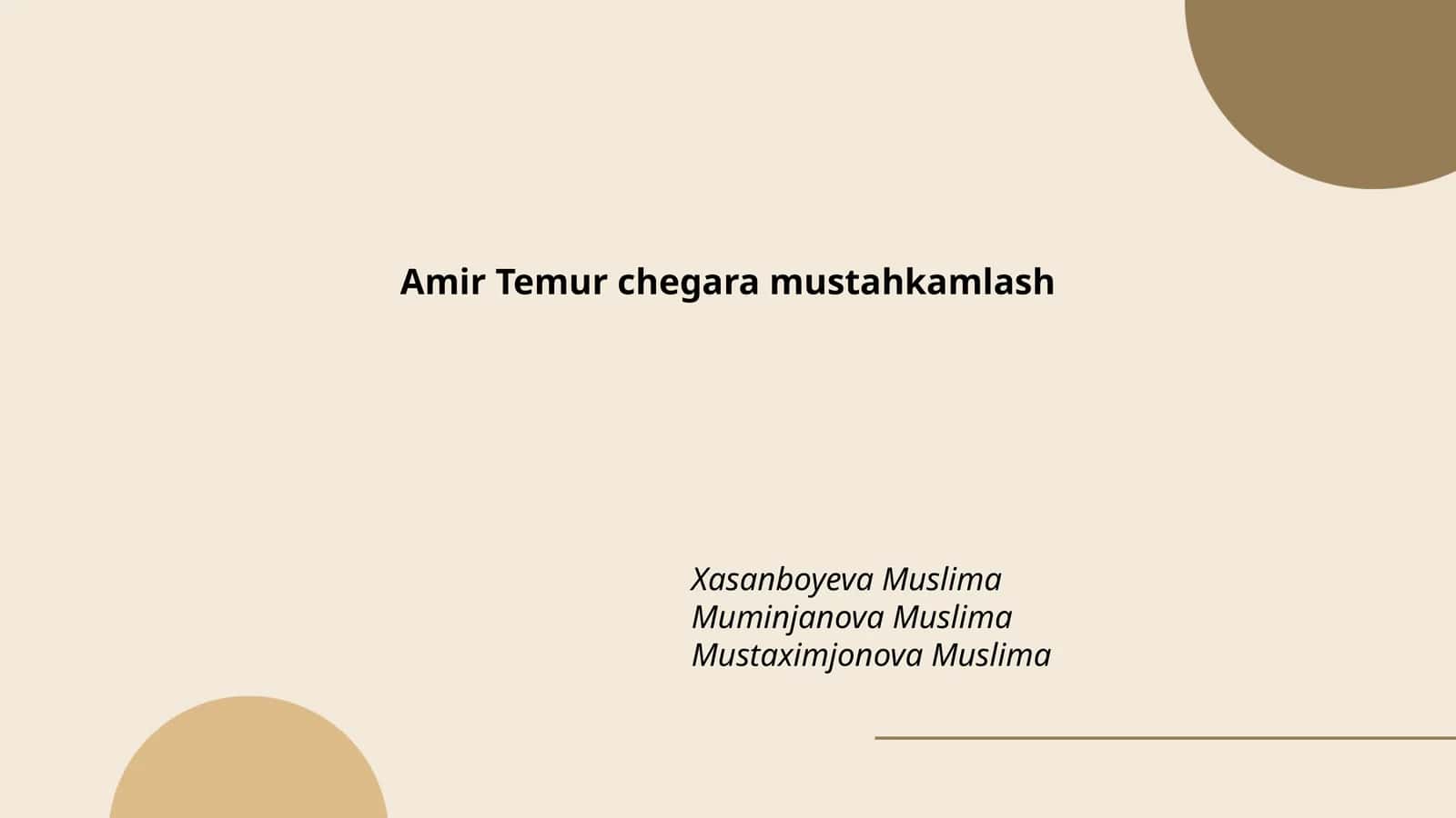 Amir Temur chegara mustahkamlash 1