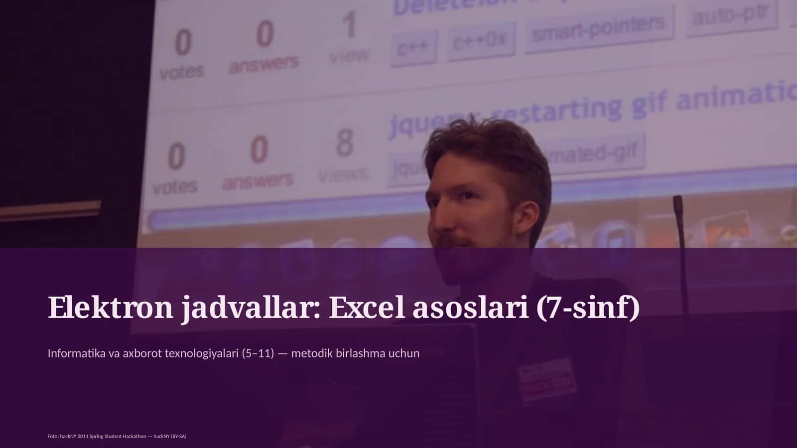 Elektron jadvallar: Excel asoslari (7-sinf) 1
