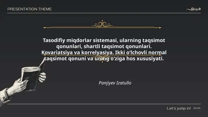 Tasodifiy miqdorlar sistemasi, ularning taqsimot qonunlari 1