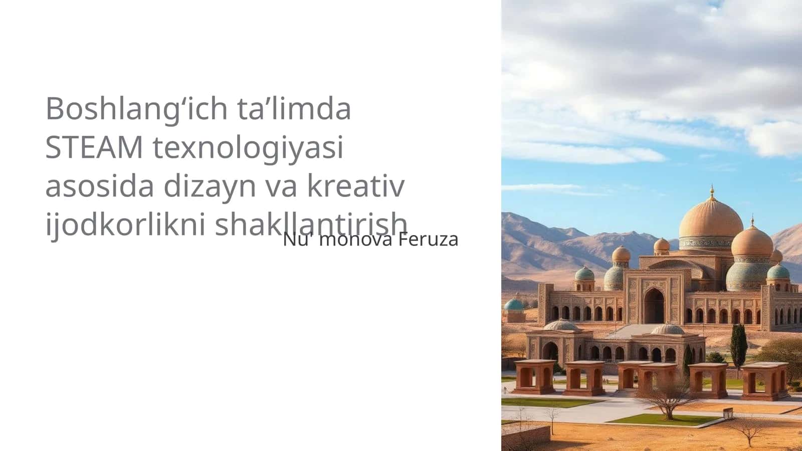 Boshlangʻich taʼlimda STEAM texnologiyasi 1