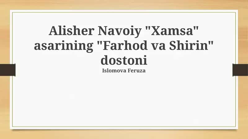 Farhod va Shirin 1