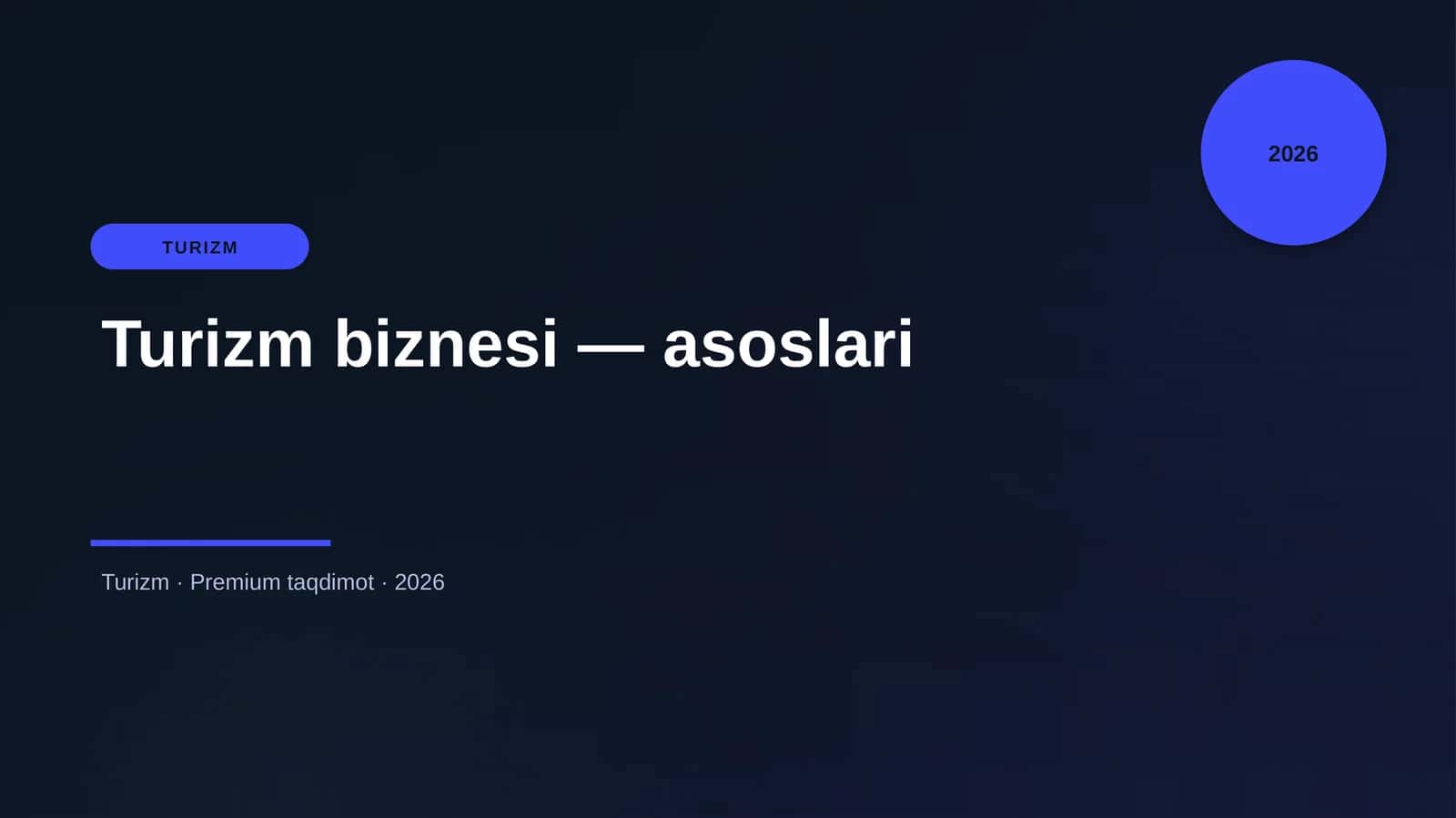 Turizm biznesi — asoslari 1