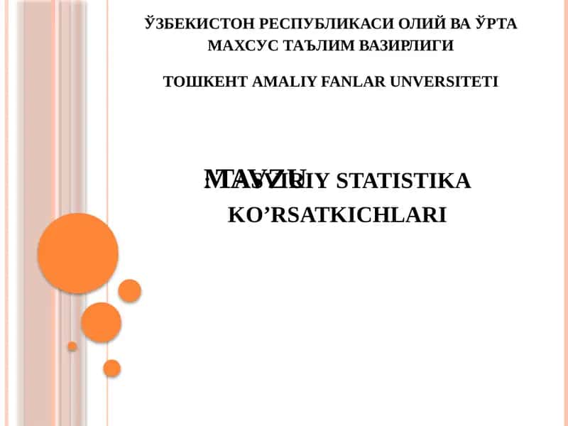 Tasviriystatistikako’rsatkichlari 1
