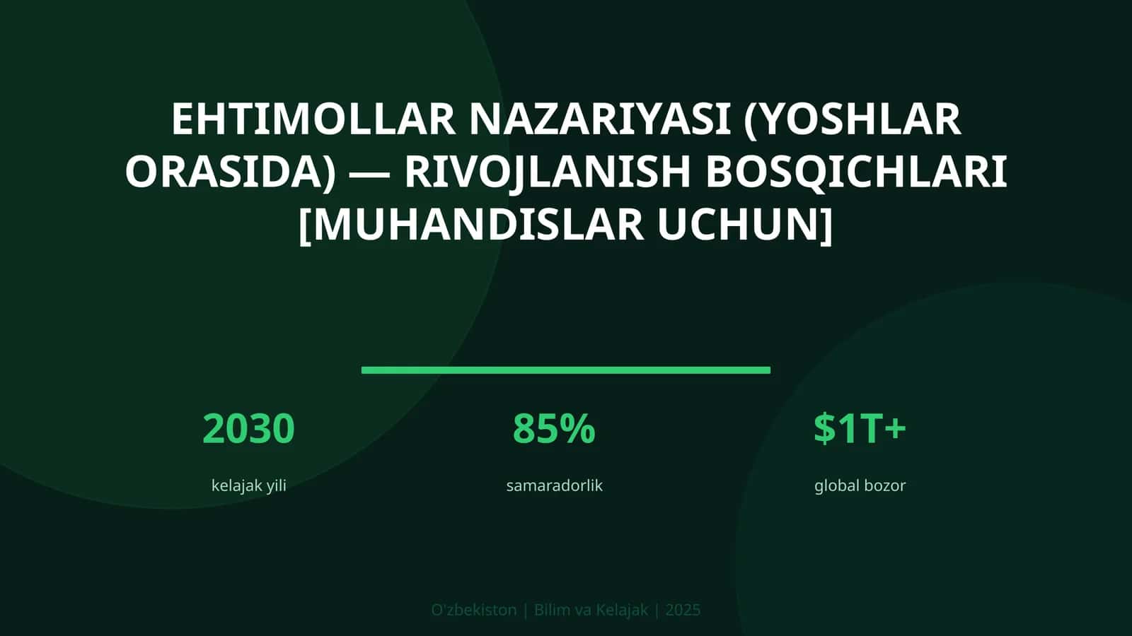Ehtimollar Nazariyasi (Yoshlar Orasida) - Rivojlanish Bosqichlari [Muhandislar Uchun] 1