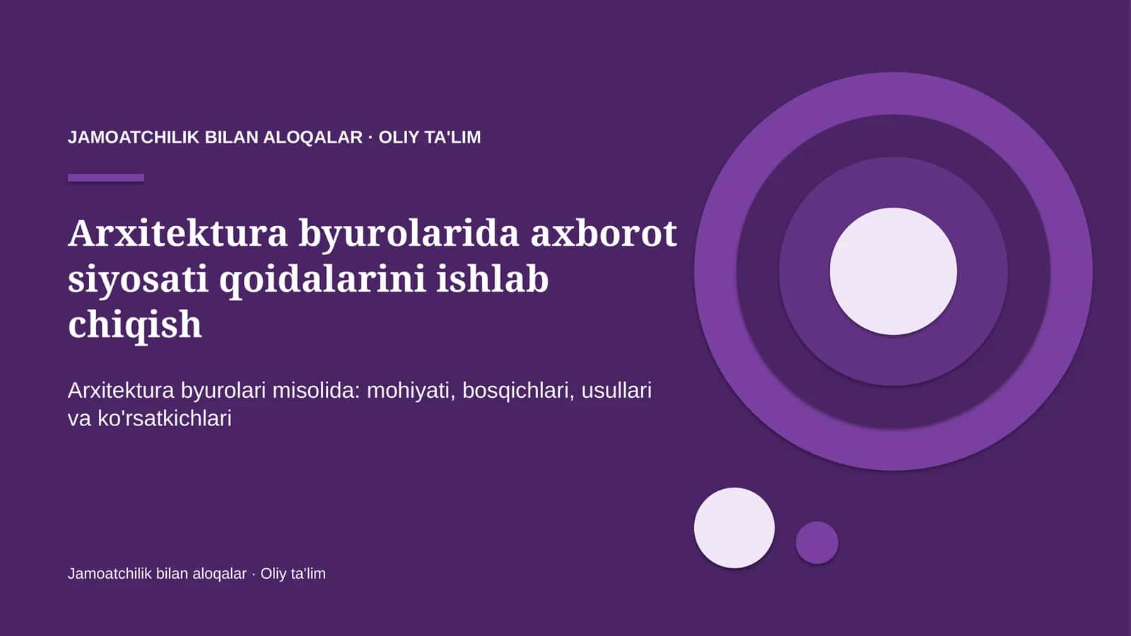 arxitektura byurolarida axborot siyosati qoidalarini ishlab chiqish 1709 1