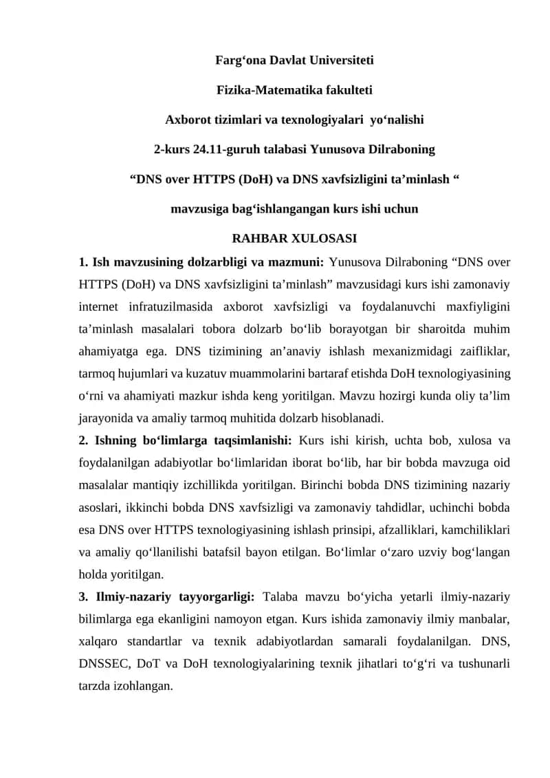 DNS over HTTPS (DoH) va DNS xavfsizligini ta’minlash 1