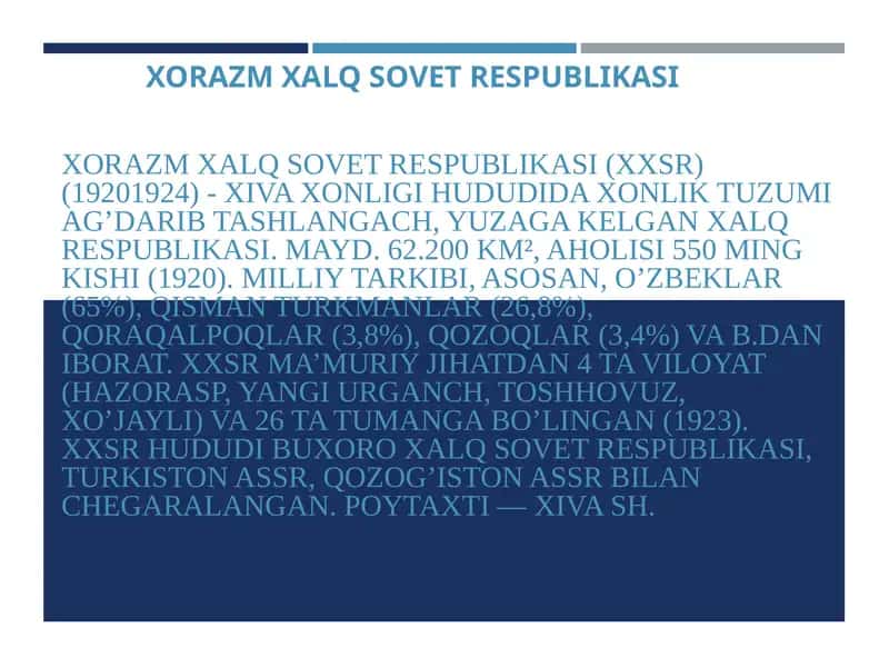 XORAZM XALQ SOVET RESPUBLIKASI 1