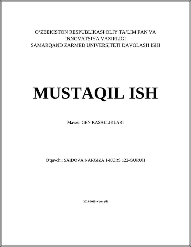 GEN KASALLIKLARI 1