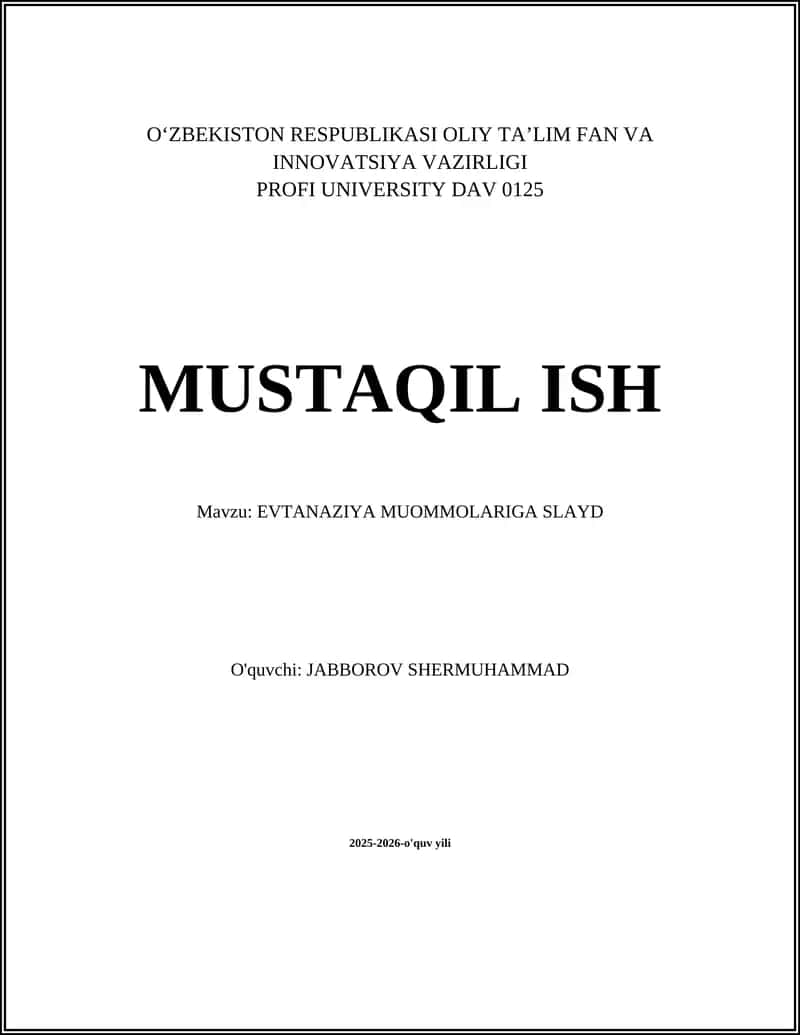 EVTANAZIYA MUOMMOLARIGA SLAYD 1