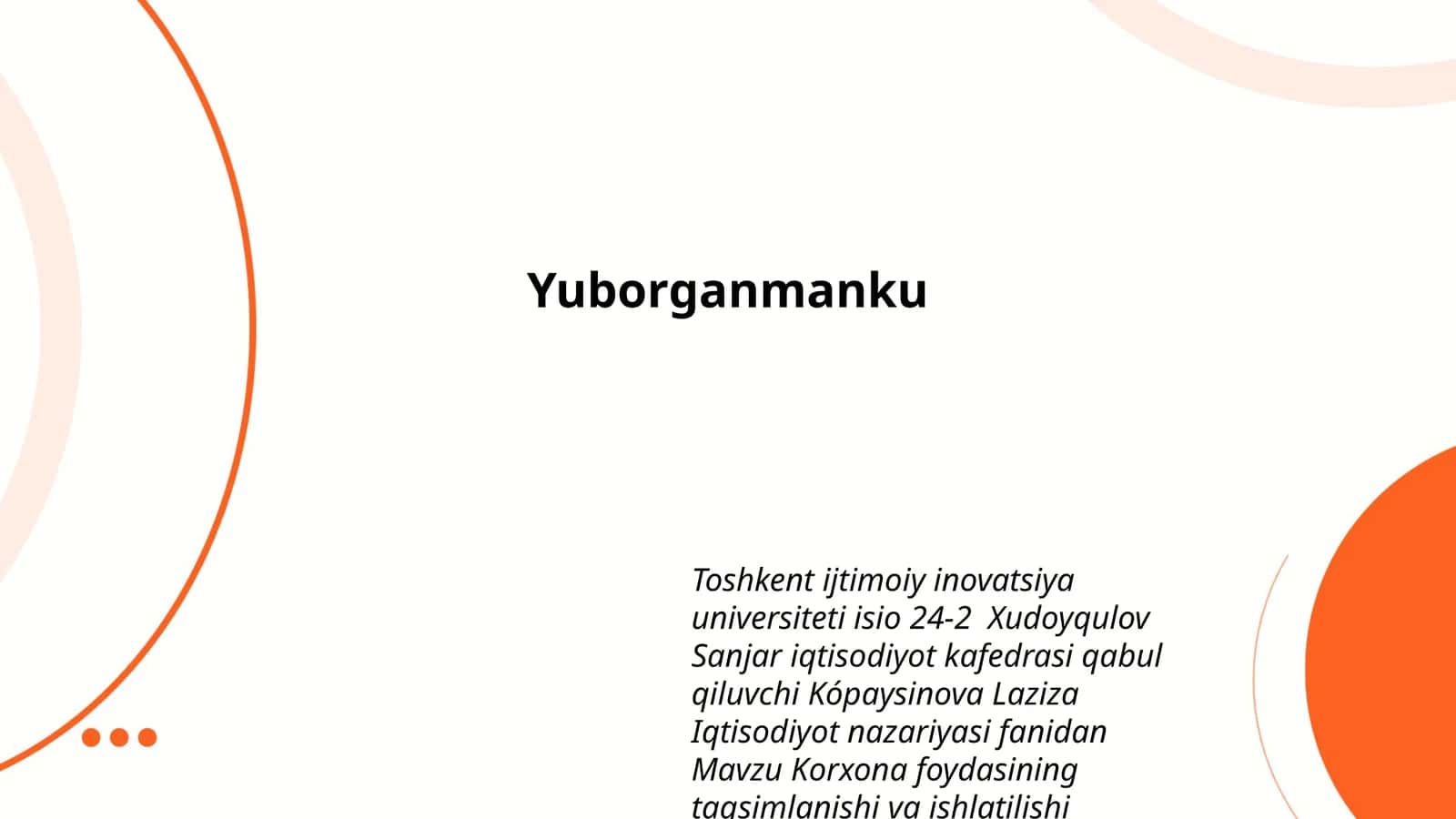 Korxona foydasining taqsimlanishi va ishlatilishi 1