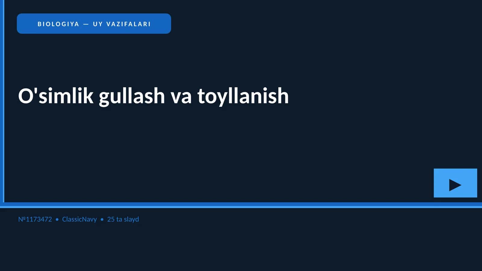 BIOLOGIYA — UY VAZIFALARI 1