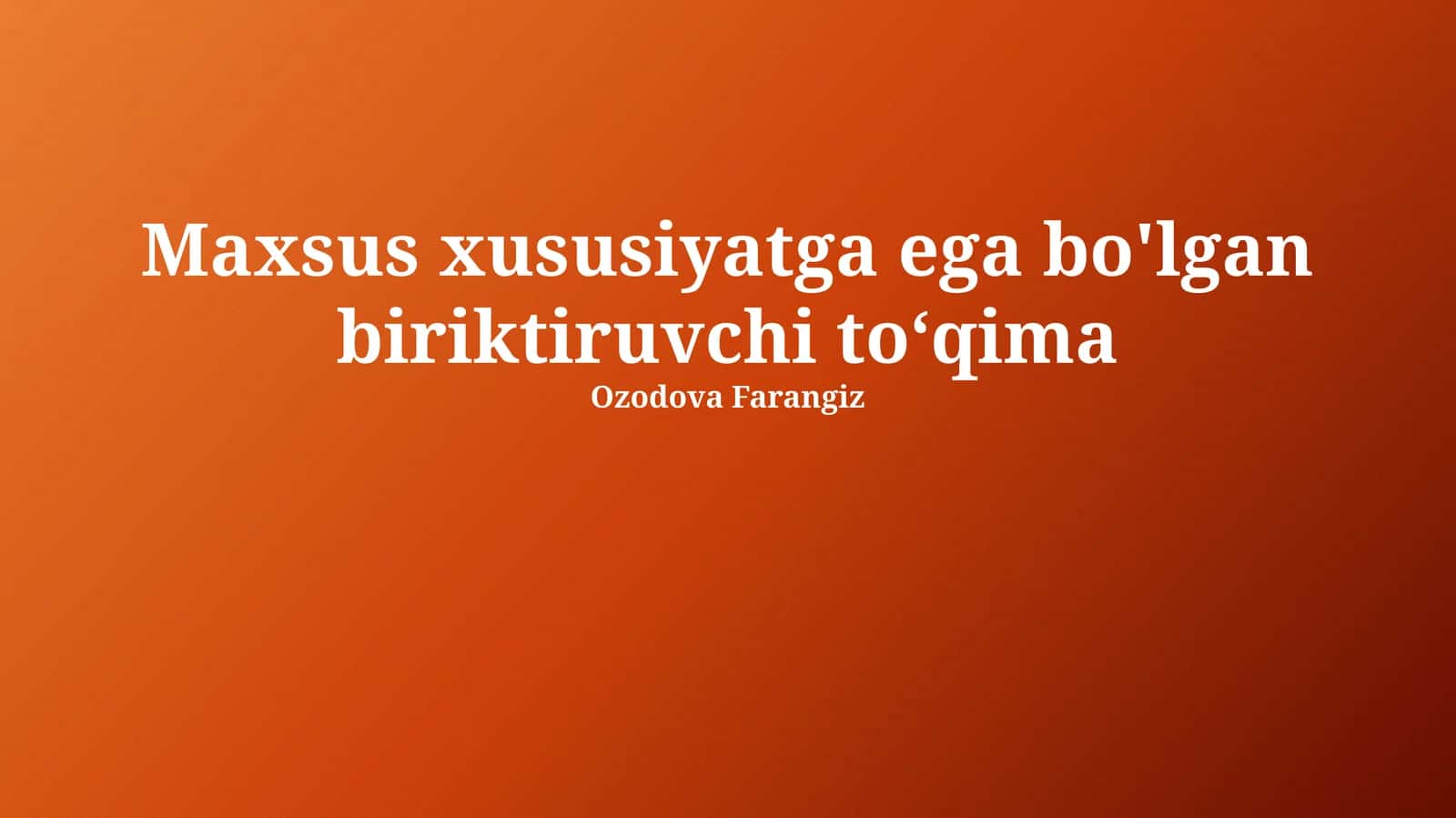 Maxsus xususiyatga ega bo'lgan biriktiruvchi to‘qima 1