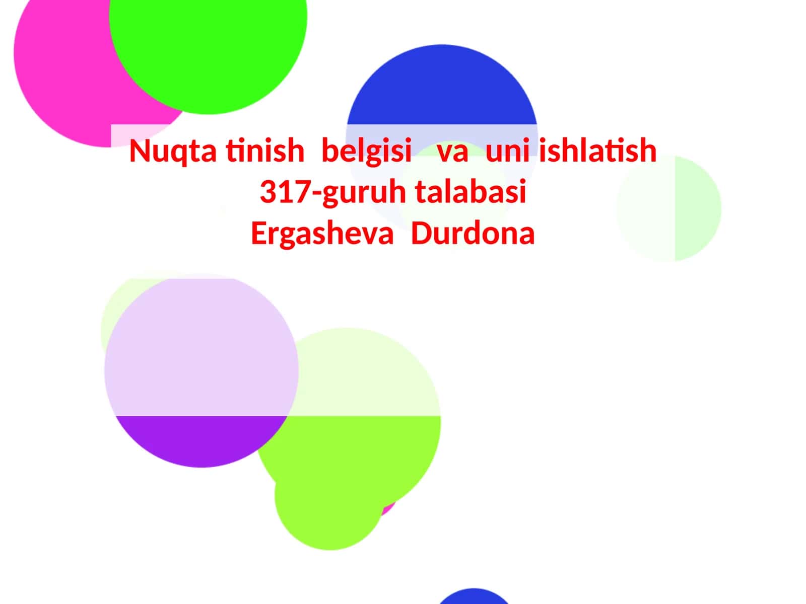 Nuqtatinish belgisi va uning ishlatish 1