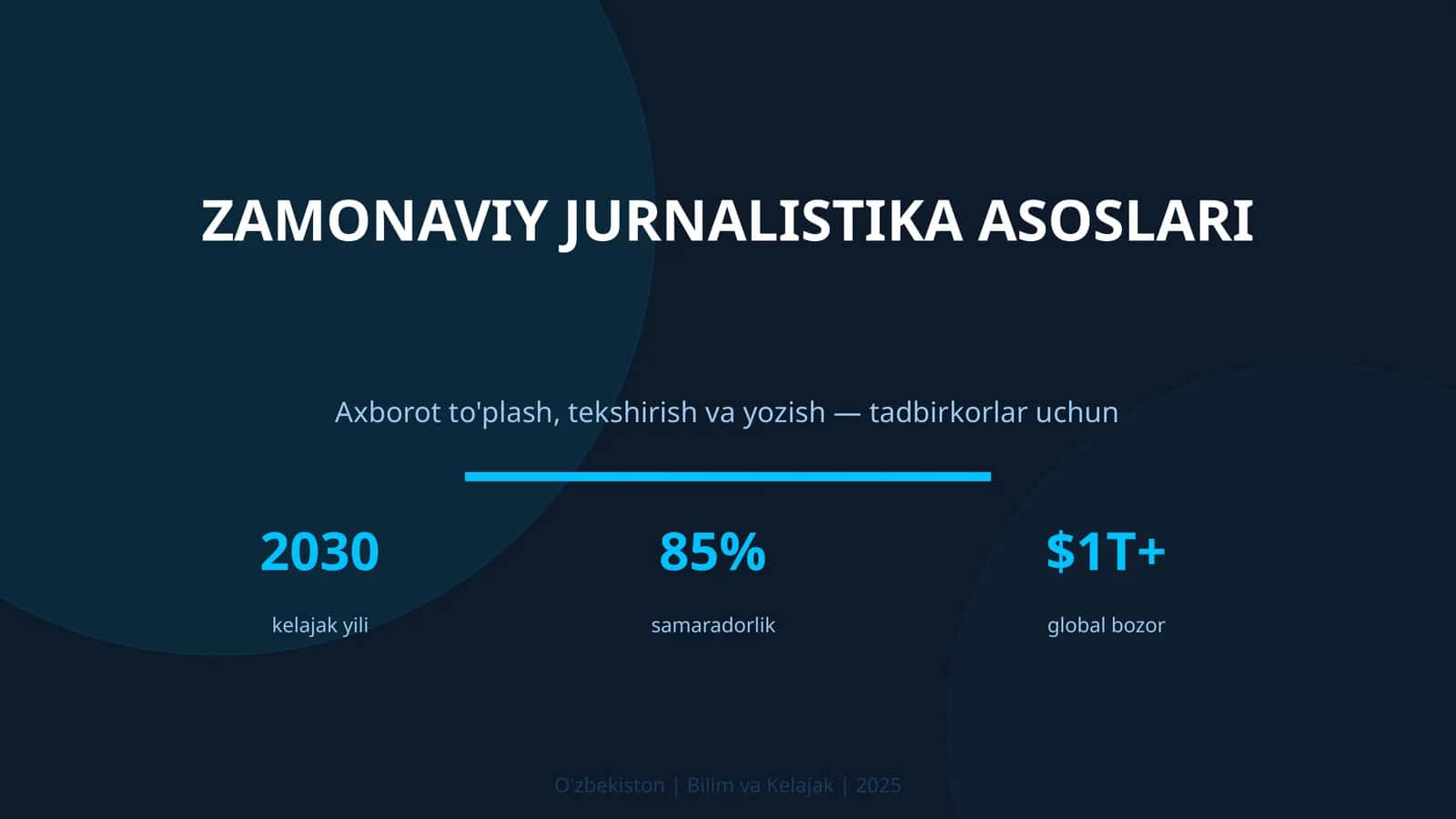 ZAMONAVIY JURNALISTIKA ASOSLARI 1