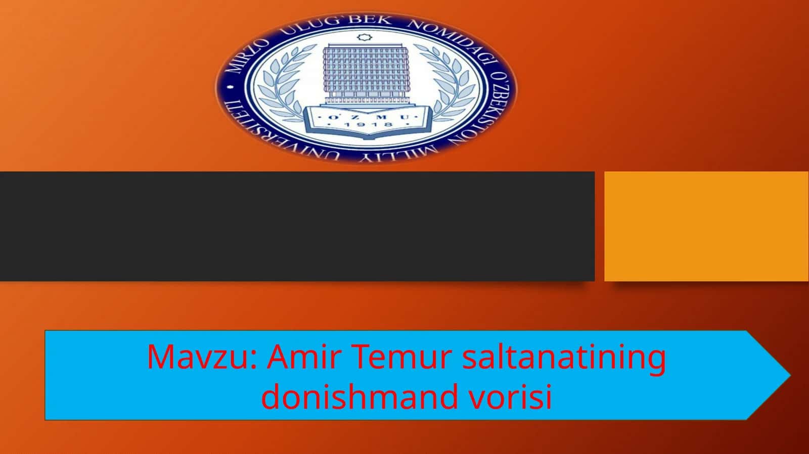 Amir Temur saltanatining donishmand vorisi 1