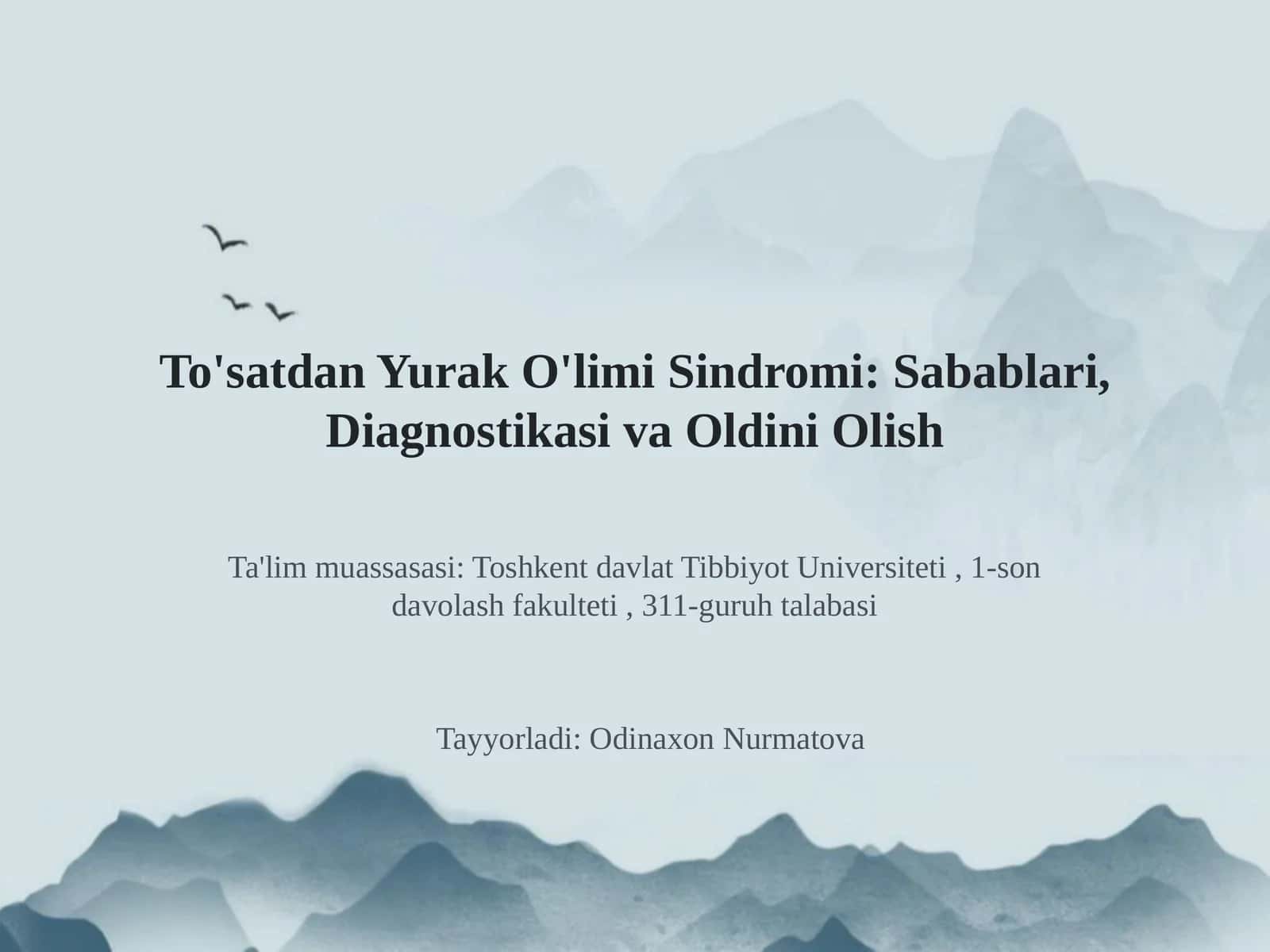 To'satdan Yurak O'limi Sindromi: Sabablari, Diagnostikasi va Oldini Olish 1