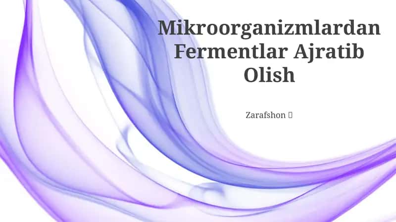 Mikroorganizmlardan Fermentlar Ajratib Olish 1