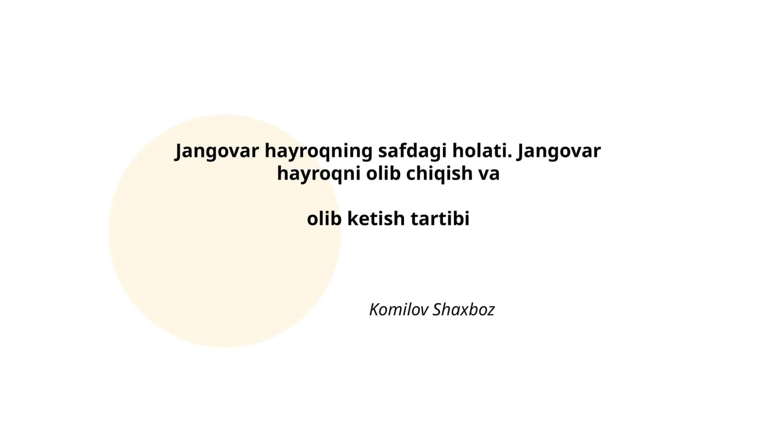 Jangovar hayroqning safdagi holati 1
