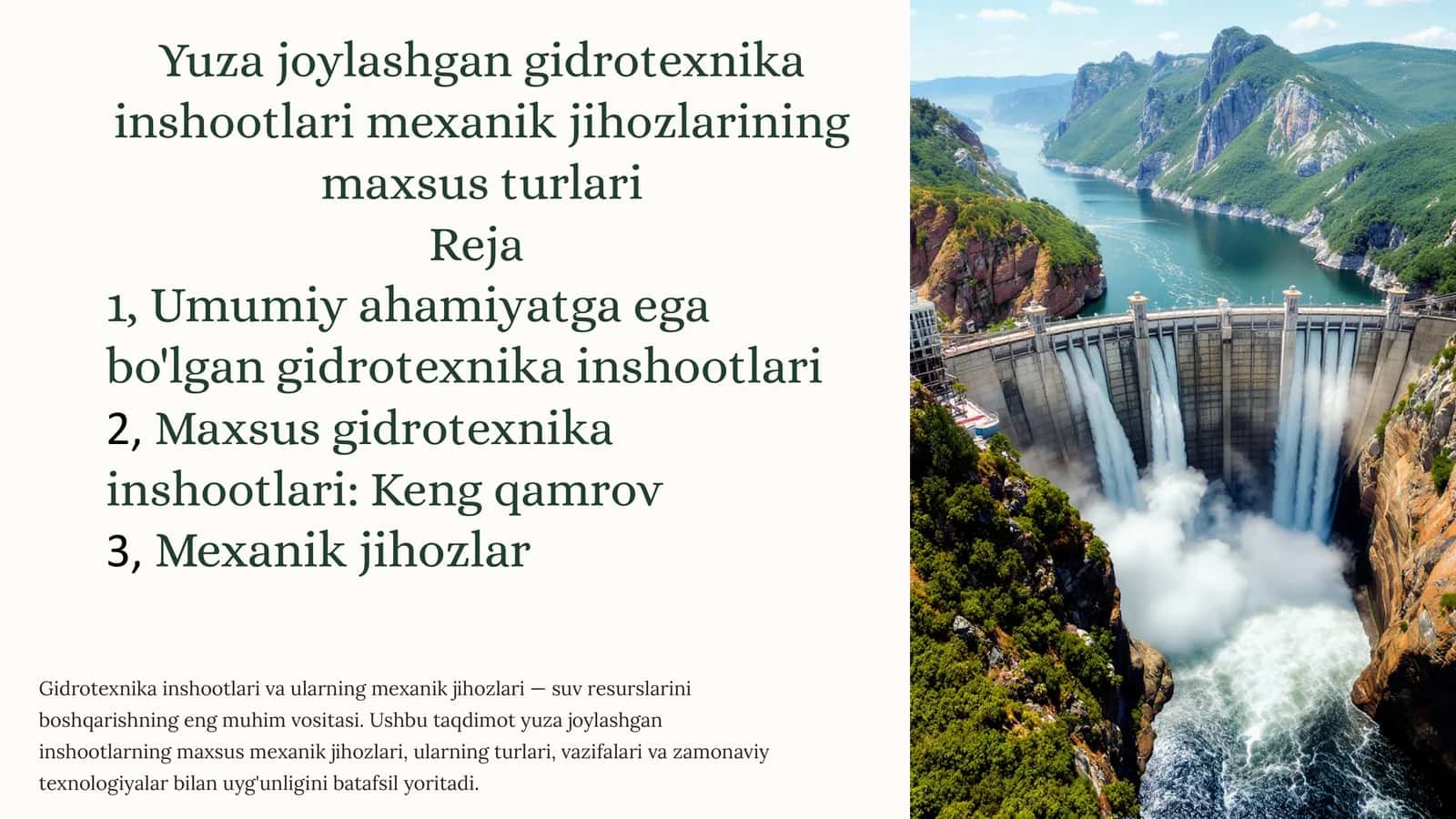 Gidrotexnika inshootlari Mexanik Jihozlarining Maxsusturlari 1