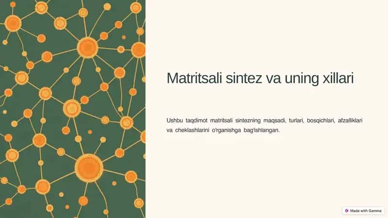 Matritsali sintez va uning xillari 1