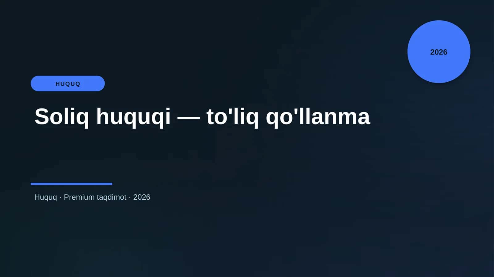 Soliq huquqi — to'liq qo'llanma 1