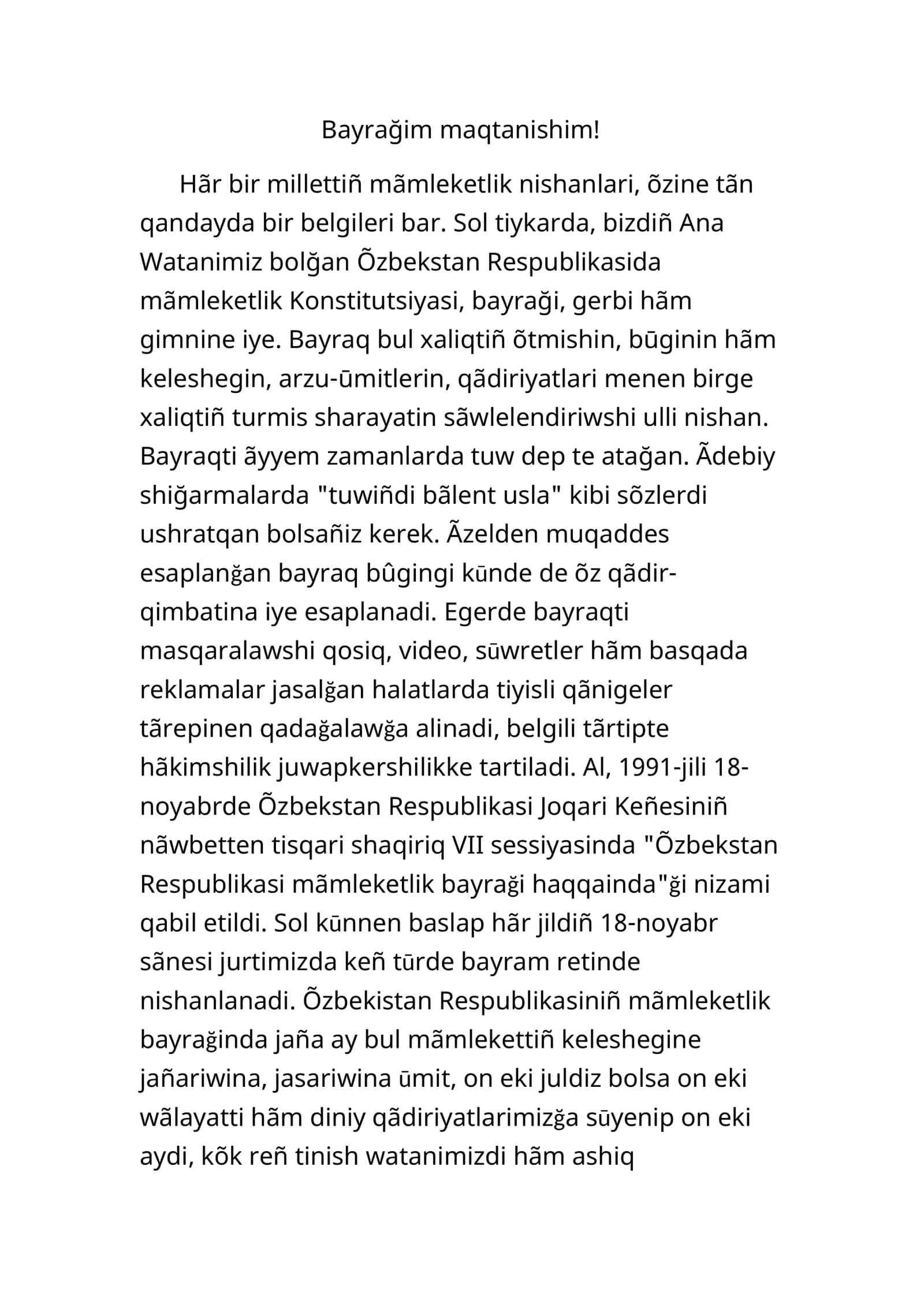 Bayrağim maqtanishim! 1