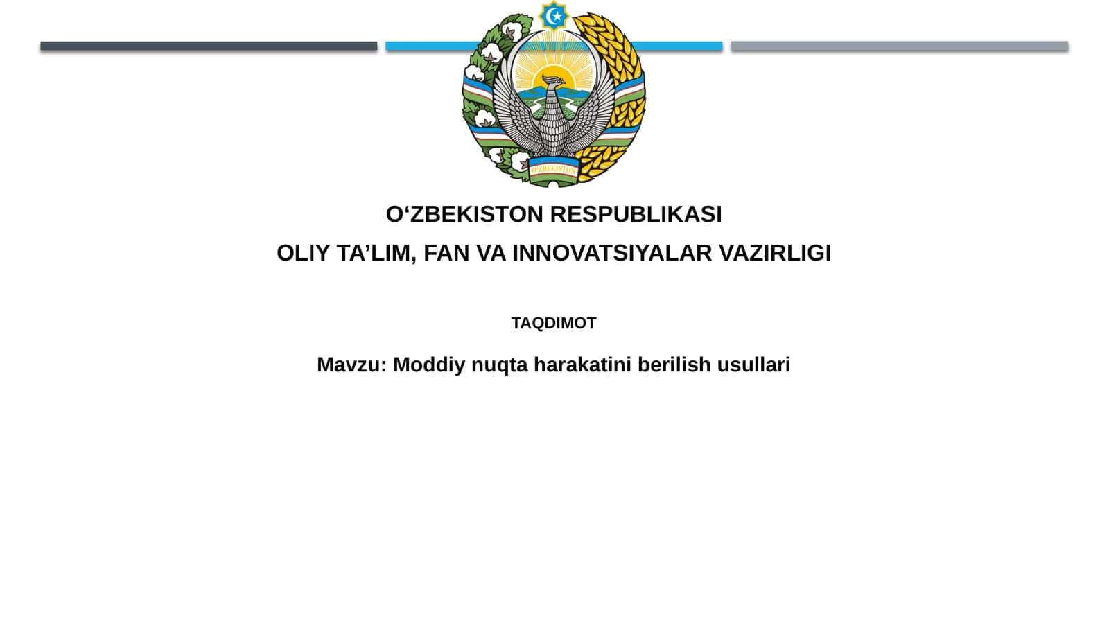 Moddiy nuqtaharakatini berilish usullari 1