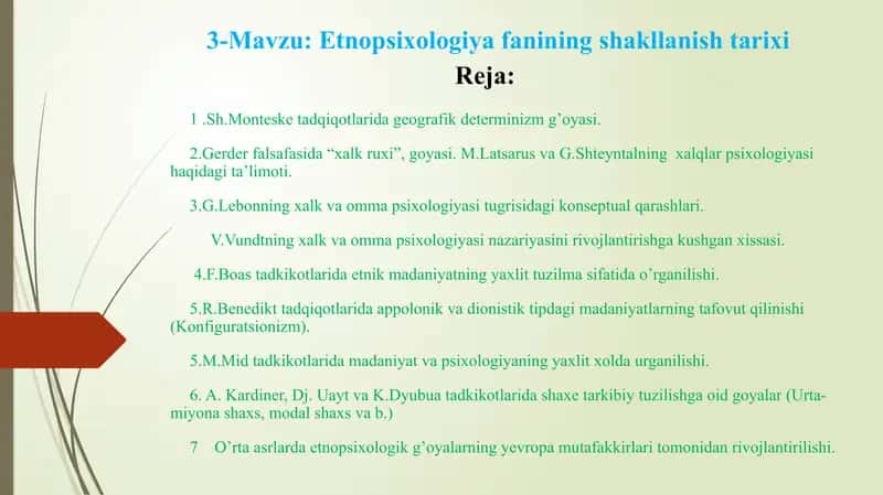 Etnopsixologiya fanining shakllanish tarixi 1