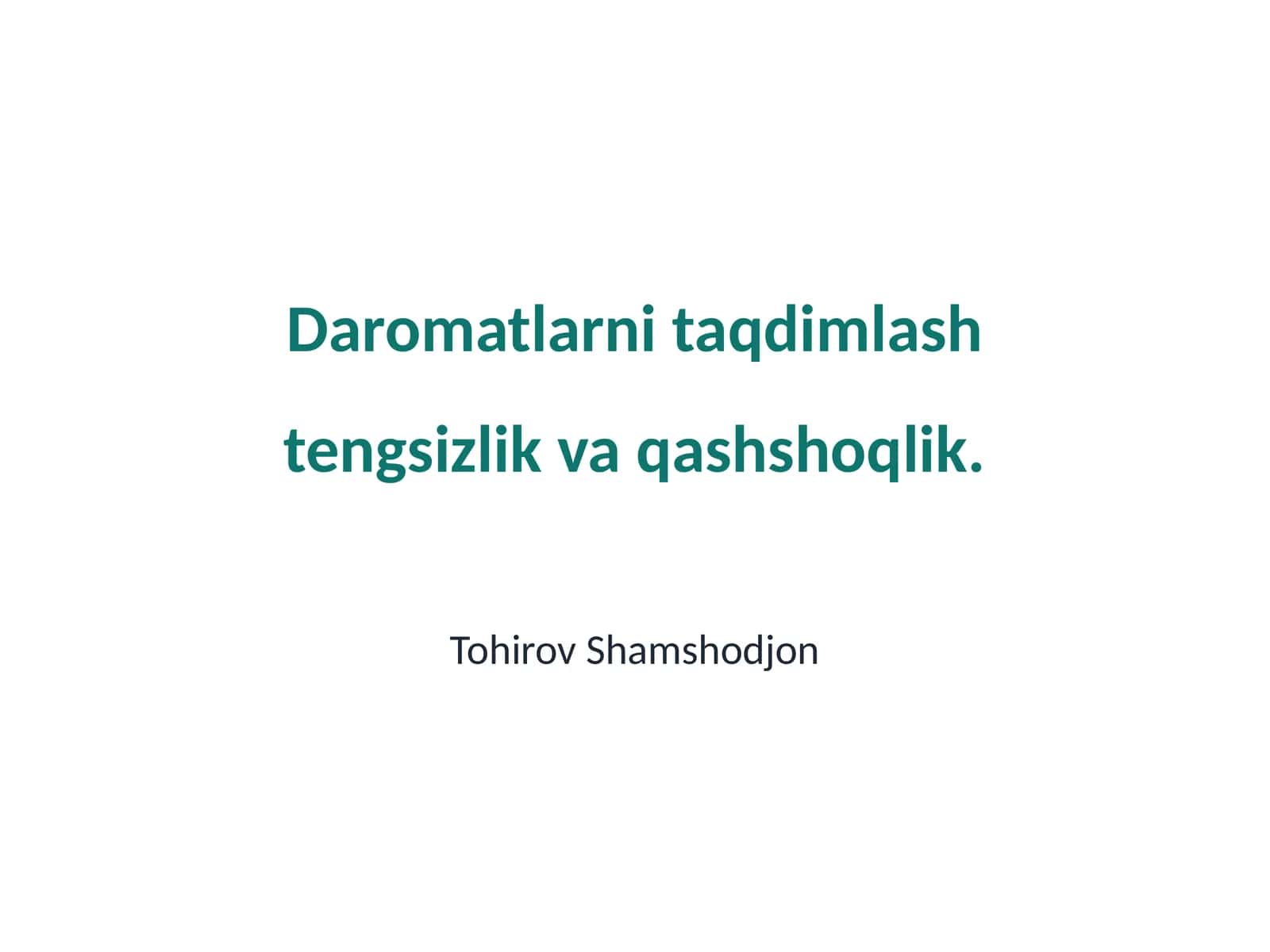 Daromatlarni taqdimlash tengsizlik va qashshoqlik 1