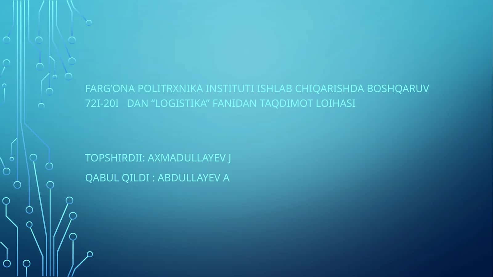 Logistikani Vazifalari va konsepsiyasi 1