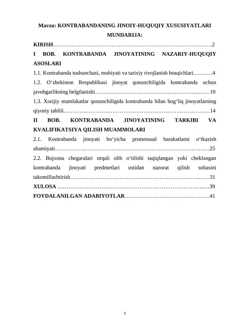 KONTRABANDANING JINOIY-HUQUQIY XUSUSIYATLARI 1