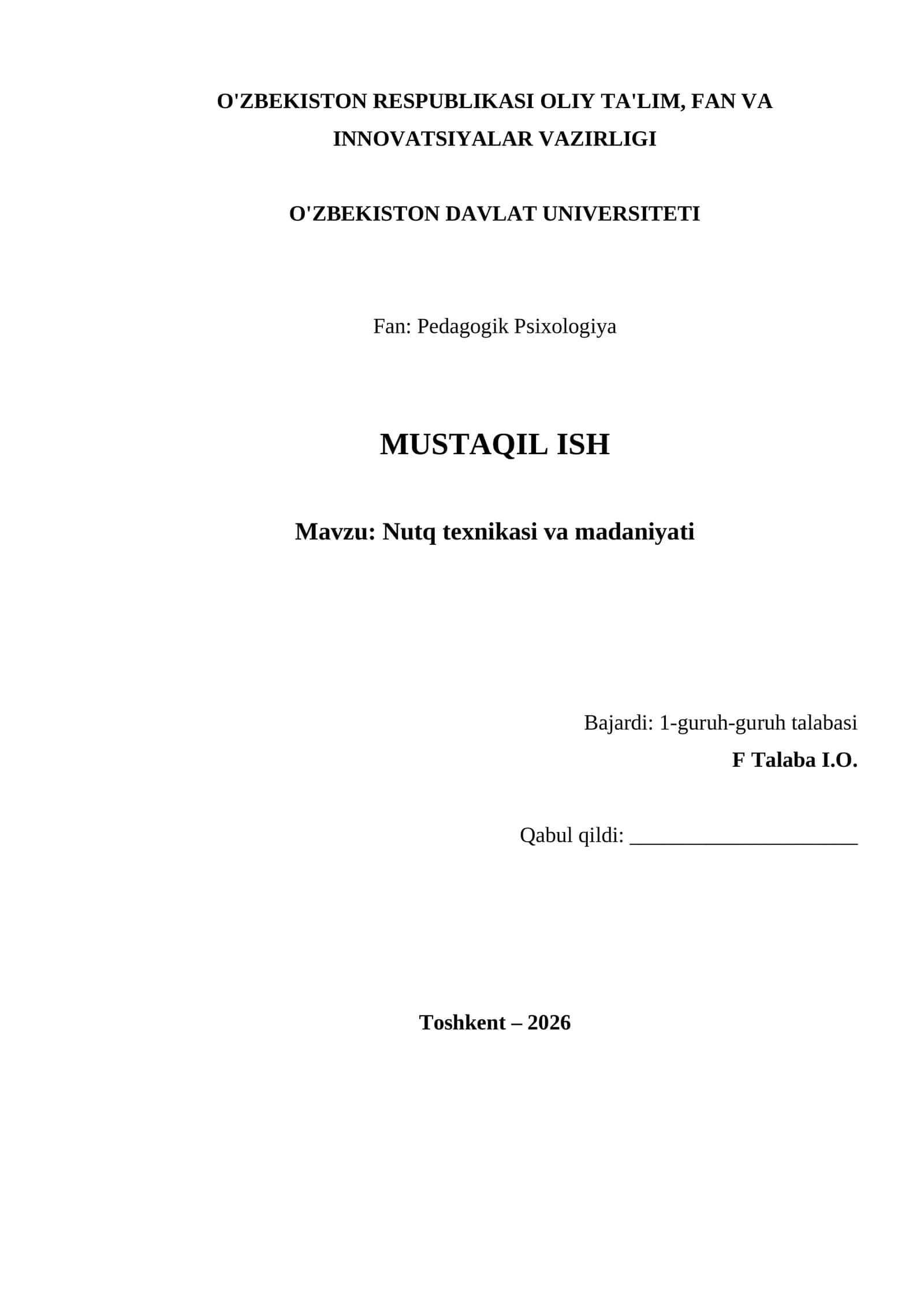 Nutq texnikasi va madaniyati 1