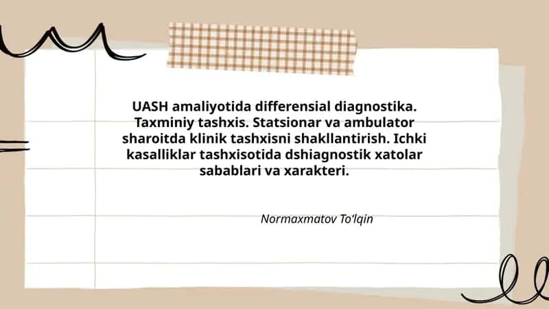 UASH amaliyotida differensial diagnostika 1