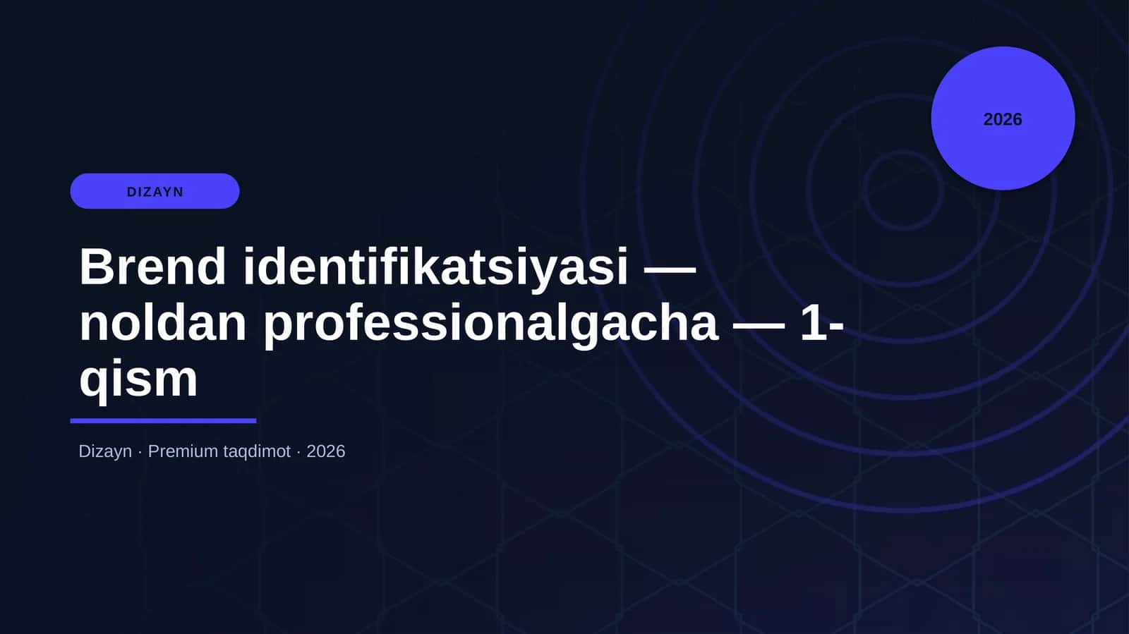 Brend identifikatsiyasi — noldan professionalgacha — 1-qism 1