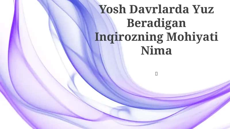 Yosh Davrlarda Yuz Beradigan Inqirozning Mohiyati Nima 1