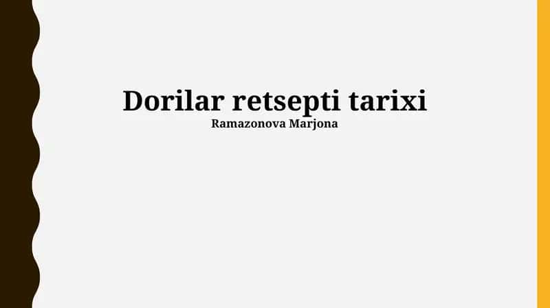 Dorilar retsepti tarixi 1