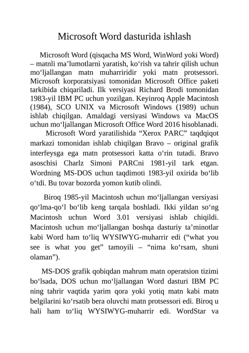 Microsoft Word 1