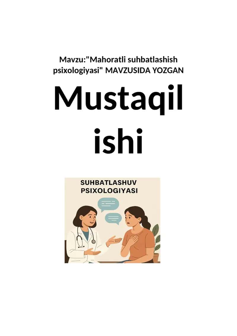 Mahoratli suhbatlashish psixologiyasi 1